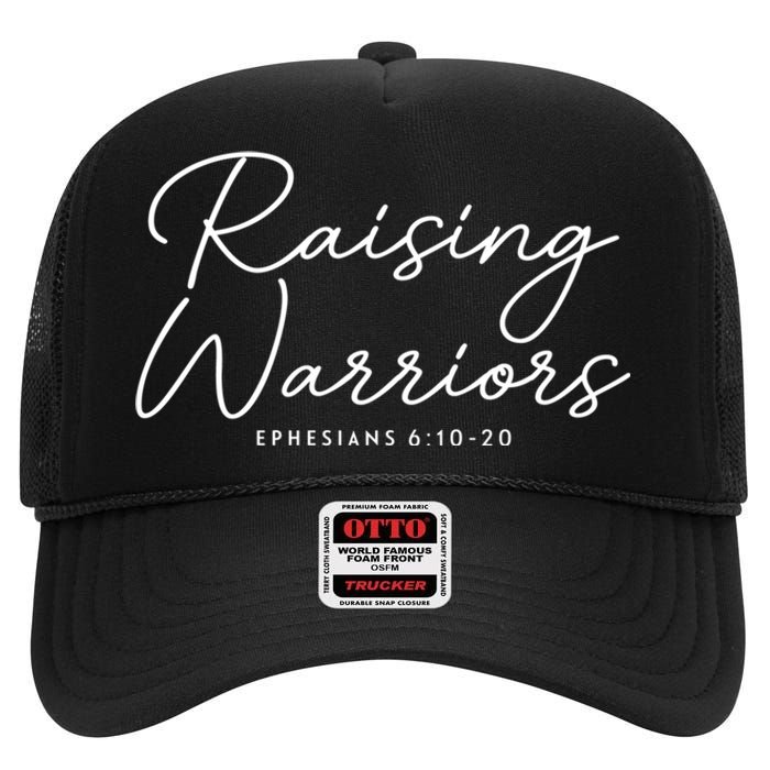 Raising Warriors Christian Bible Verse Religious Baptism High Crown Mesh Back Trucker Hat