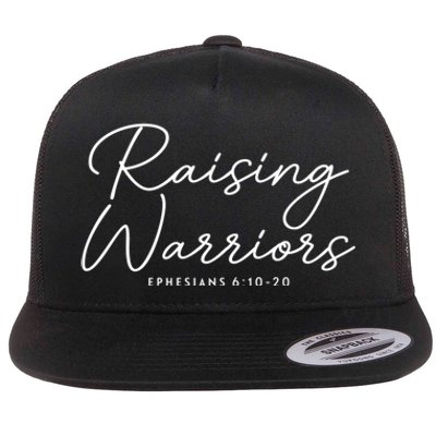 Raising Warriors Christian Bible Verse Religious Baptism Flat Bill Trucker Hat