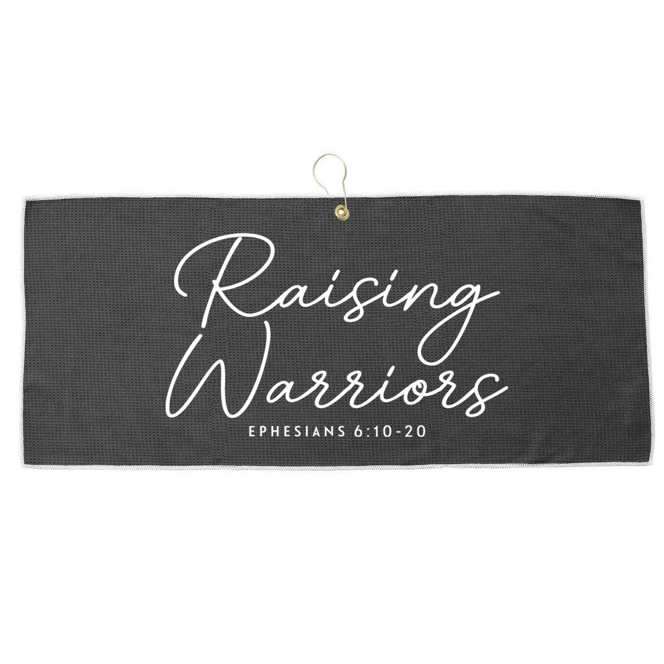 Raising Warriors Christian Bible Verse Religious Baptism Large Microfiber Waffle Golf Towel