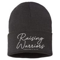 Raising Warriors Christian Bible Verse Religious Baptism Sustainable Knit Beanie