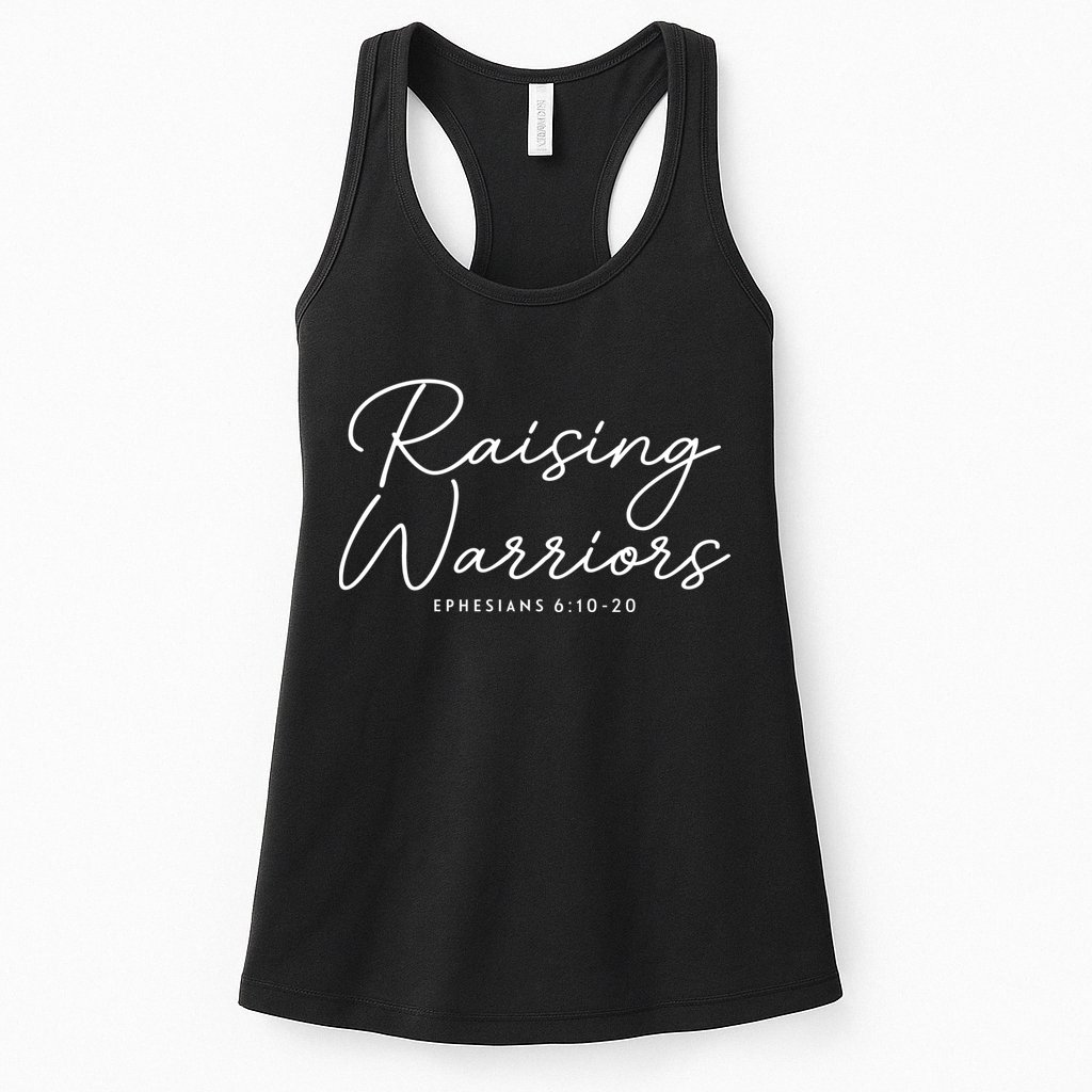 Raising Warriors Christian Bible Verse Religious Baptism Womens Tank Top