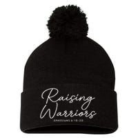 Raising Warriors Christian Bible Verse Religious Baptism Pom Pom 12in Knit Beanie