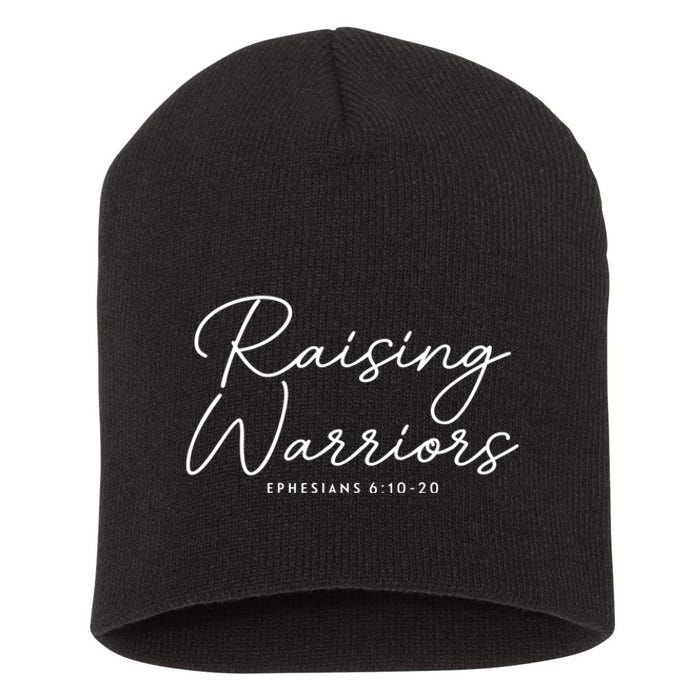 Raising Warriors Christian Bible Verse Religious Baptism Short Acrylic Beanie