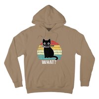 Retro What Cat Black Knife Meow Kitty Funny Cats Mom Dad Hoodie