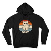 Retro What Cat Knife Meow Kitty Funny Cats Mom And Cat Dad Hoodie