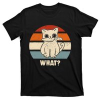 Retro What Cat Knife Meow Kitty Funny Cats Mom And Cat Dad T-Shirt