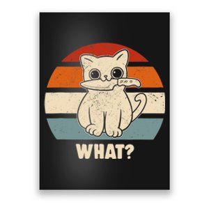 Retro What Cat Knife Meow Kitty Funny Cats Mom And Cat Dad Poster