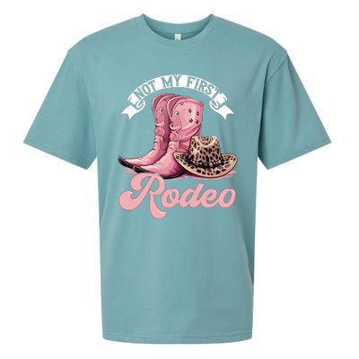 Rodeo Western Country Cowgirl Hat Not My First Rodeo Sueded Cloud Jersey T-Shirt