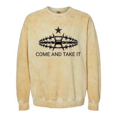 Razor Wire Come And Take It Supreme Court Texas Border 2024 Colorblast Crewneck Sweatshirt