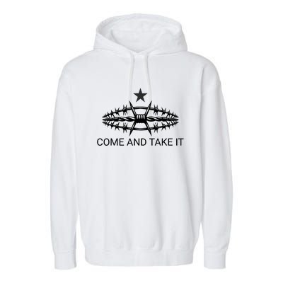 Razor Wire Come And Take It Supreme Court Texas Border 2024 Garment-Dyed Fleece Hoodie