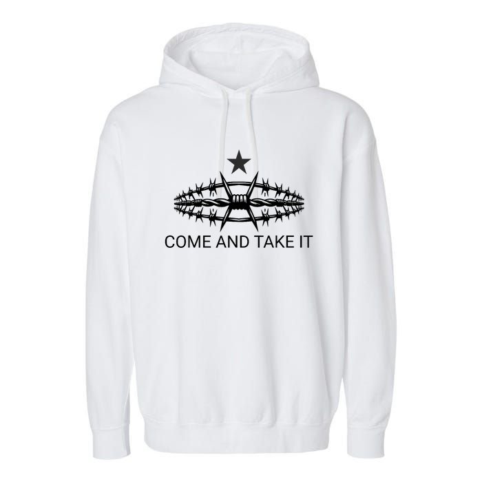 Razor Wire Come And Take It Supreme Court Texas Border 2024 Garment-Dyed Fleece Hoodie