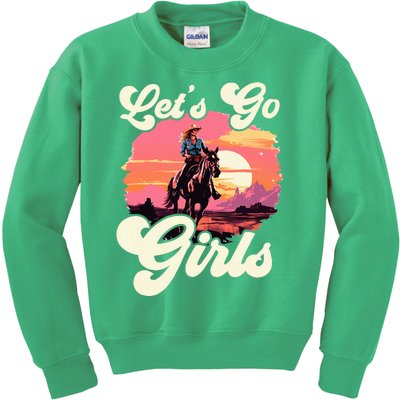 Rodeo Western Country Cowgirl Hat LetS Go Girl Kids Sweatshirt