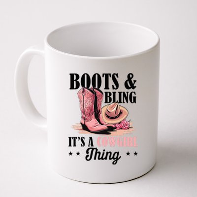 Rodeo Western Country Southern Cowgirl Hat Boots & Bling Coffee Mug