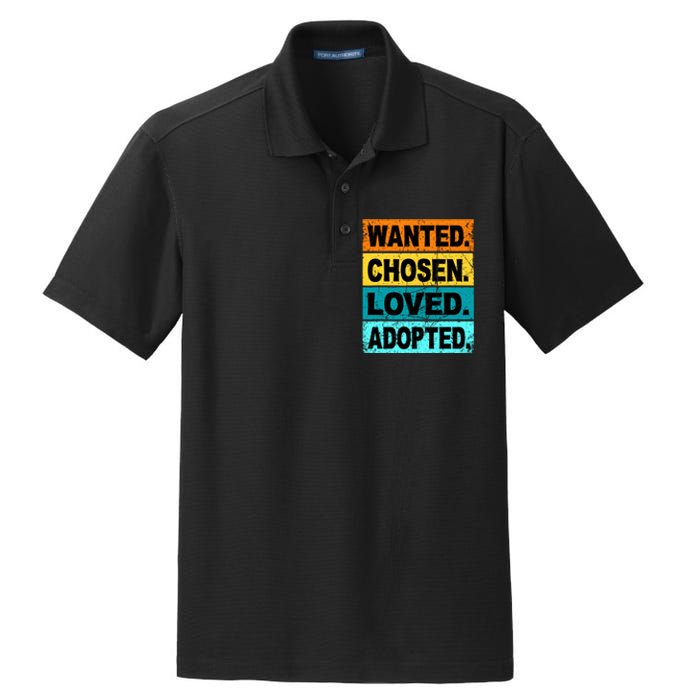 Retro Wanted Chosen Loved Adopted Adoption Foster Care Dry Zone Grid Polo