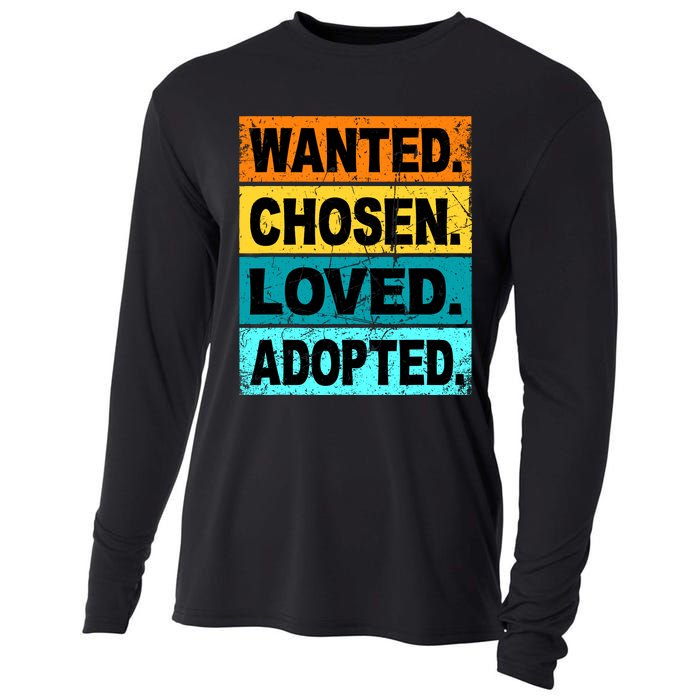 Retro Wanted Chosen Loved Adopted Adoption Foster Care Cooling Performance Long Sleeve Crew