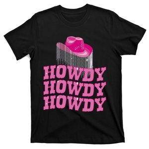 Rodeo Western Country Southern Cow hat pink - Howdy T-Shirt