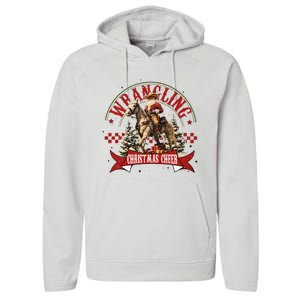 Retro Wrangling Christmas Cheer Cowboy Santa Xmas Holiday Performance Fleece Hoodie