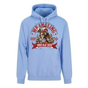 Retro Wrangling Christmas Cheer Cowboy Santa Xmas Holiday Unisex Surf Hoodie