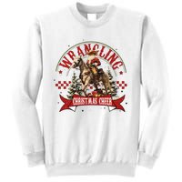 Retro Wrangling Christmas Cheer Cowboy Santa Xmas Holiday Sweatshirt