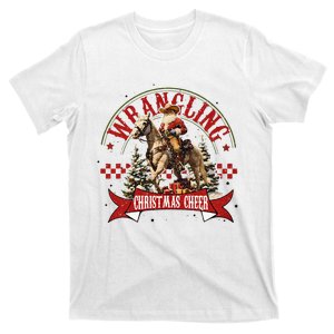 Retro Wrangling Christmas Cheer Cowboy Santa Xmas Holiday T-Shirt