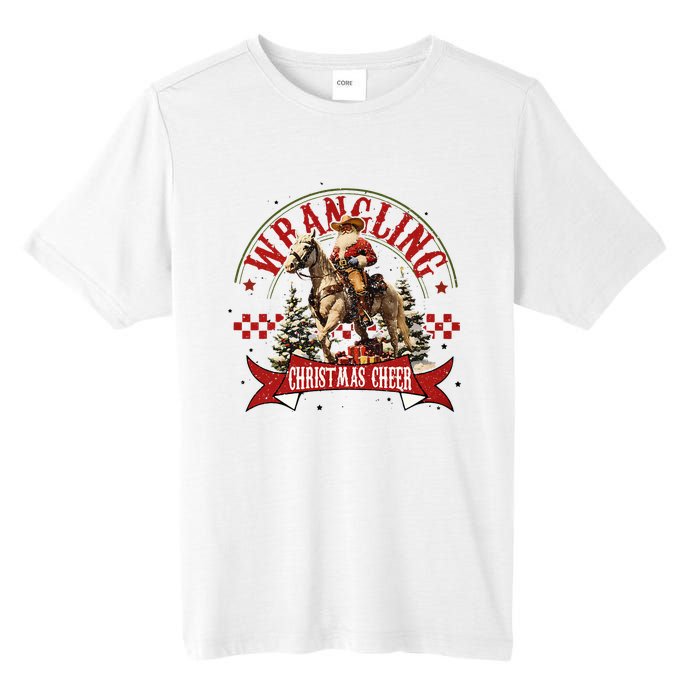 Retro Wrangling Christmas Cheer Cowboy Santa Xmas Holiday Tall Fusion ChromaSoft Performance T-Shirt