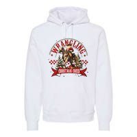 Retro Wrangling Christmas Cheer Cowboy Santa Xmas Holiday Premium Hoodie