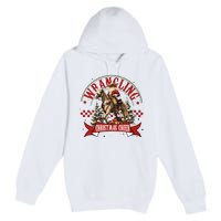 Retro Wrangling Christmas Cheer Cowboy Santa Xmas Holiday Premium Pullover Hoodie