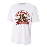 Retro Wrangling Christmas Cheer Cowboy Santa Xmas Holiday Performance Sprint T-Shirt