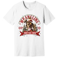 Retro Wrangling Christmas Cheer Cowboy Santa Xmas Holiday Premium T-Shirt