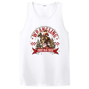 Retro Wrangling Christmas Cheer Cowboy Santa Xmas Holiday PosiCharge Competitor Tank