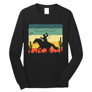 Retro Western Cowboy Design For Men Horse Rider Cowboy Long Sleeve Shirt