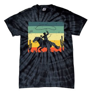 Retro Western Cowboy Design For Men Horse Rider Cowboy Tie-Dye T-Shirt