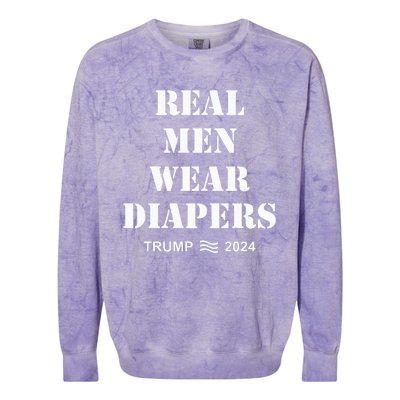 Real Wear Diapers Trump 2024 Colorblast Crewneck Sweatshirt