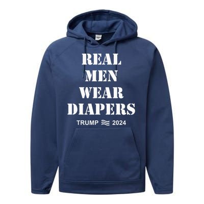 Real Wear Diapers Trump 2024 Performance Fleece Hoodie