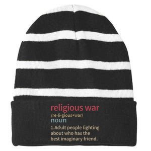 Religious War Definition Anti Religious Activist Striped Beanie with Solid Band