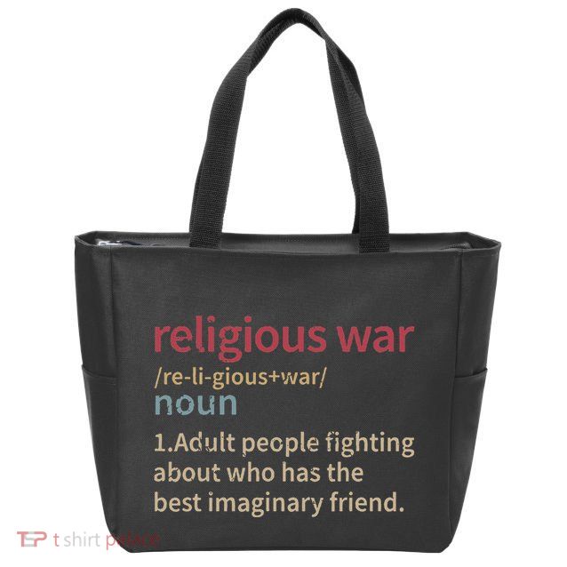 Religious War Definition Anti Religious Activist Zip Tote Bag