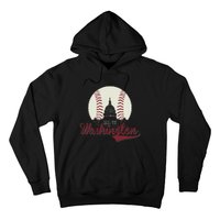 Retro Washington DC Baseball National Mall Silhouette Sport Hoodie