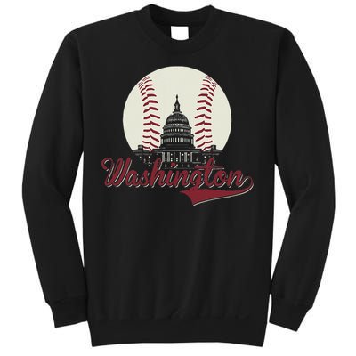 Retro Washington DC Baseball National Mall Silhouette Sport Sweatshirt