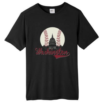 Retro Washington DC Baseball National Mall Silhouette Sport Tall Fusion ChromaSoft Performance T-Shirt