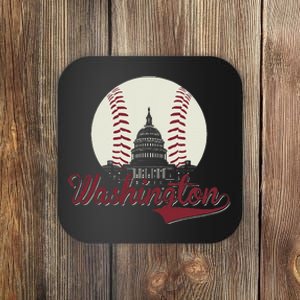 Retro Washington DC Baseball National Mall Silhouette Sport Coaster