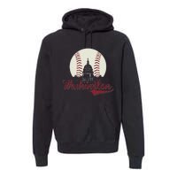 Retro Washington DC Baseball National Mall Silhouette Sport Premium Hoodie