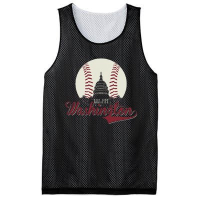 Retro Washington DC Baseball National Mall Silhouette Sport Mesh Reversible Basketball Jersey Tank