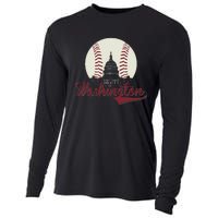 Retro Washington DC Baseball National Mall Silhouette Sport Cooling Performance Long Sleeve Crew