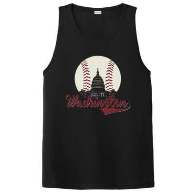 Retro Washington DC Baseball National Mall Silhouette Sport PosiCharge Competitor Tank