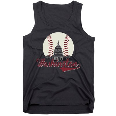 Retro Washington DC Baseball National Mall Silhouette Sport Tank Top