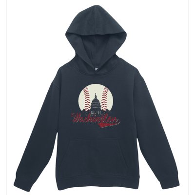 Retro Washington DC Baseball National Mall Silhouette Sport Urban Pullover Hoodie