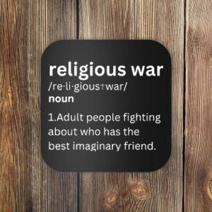 Religious War Definition Aldult People Fighting Funny Jesus Coaster