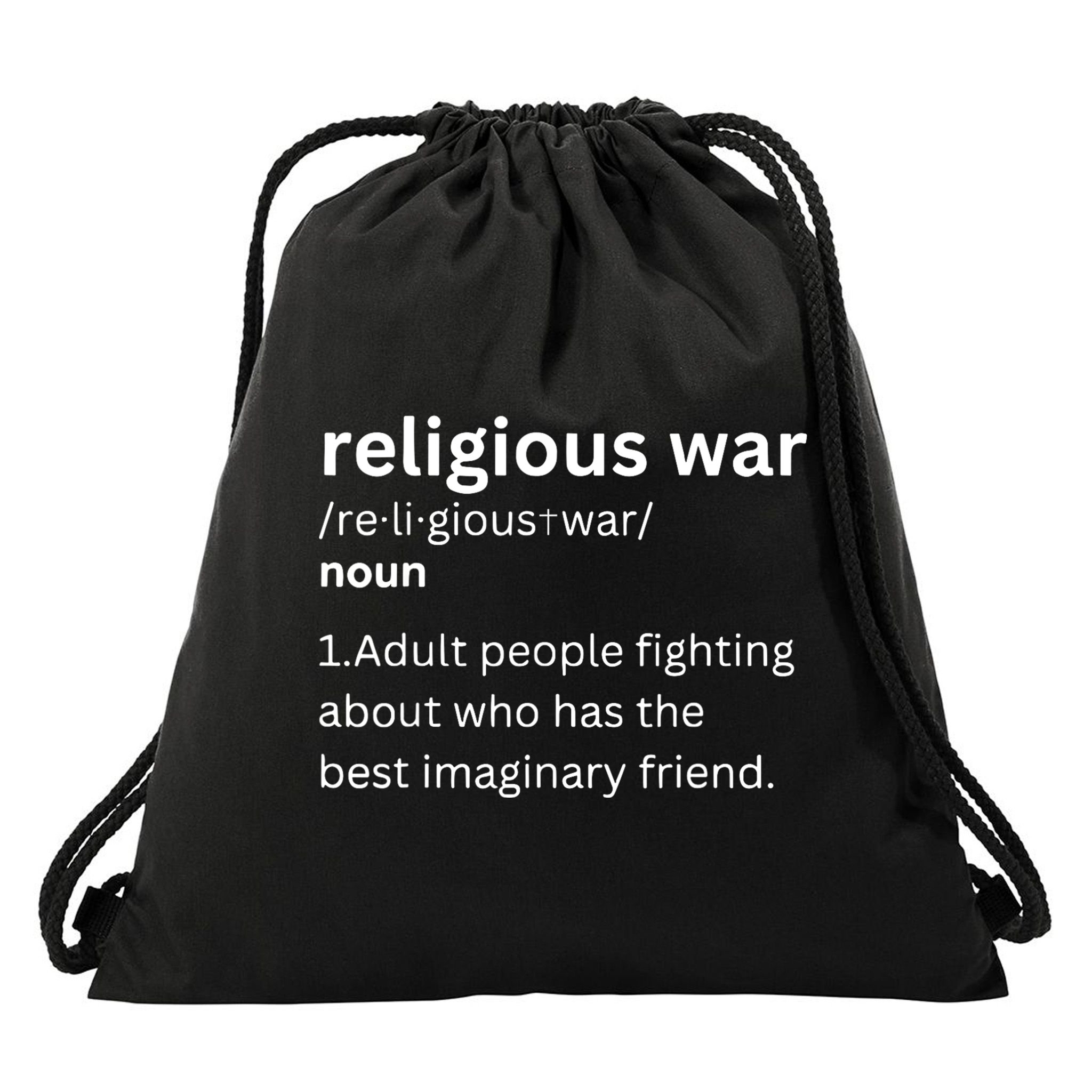 Religious War Definition Aldult People Fighting Funny Jesus Drawstring Bag