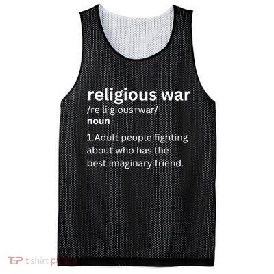 Religious War Definition Aldult People Fighting Funny Jesus Mesh Reversible Basketball Jersey Tank
