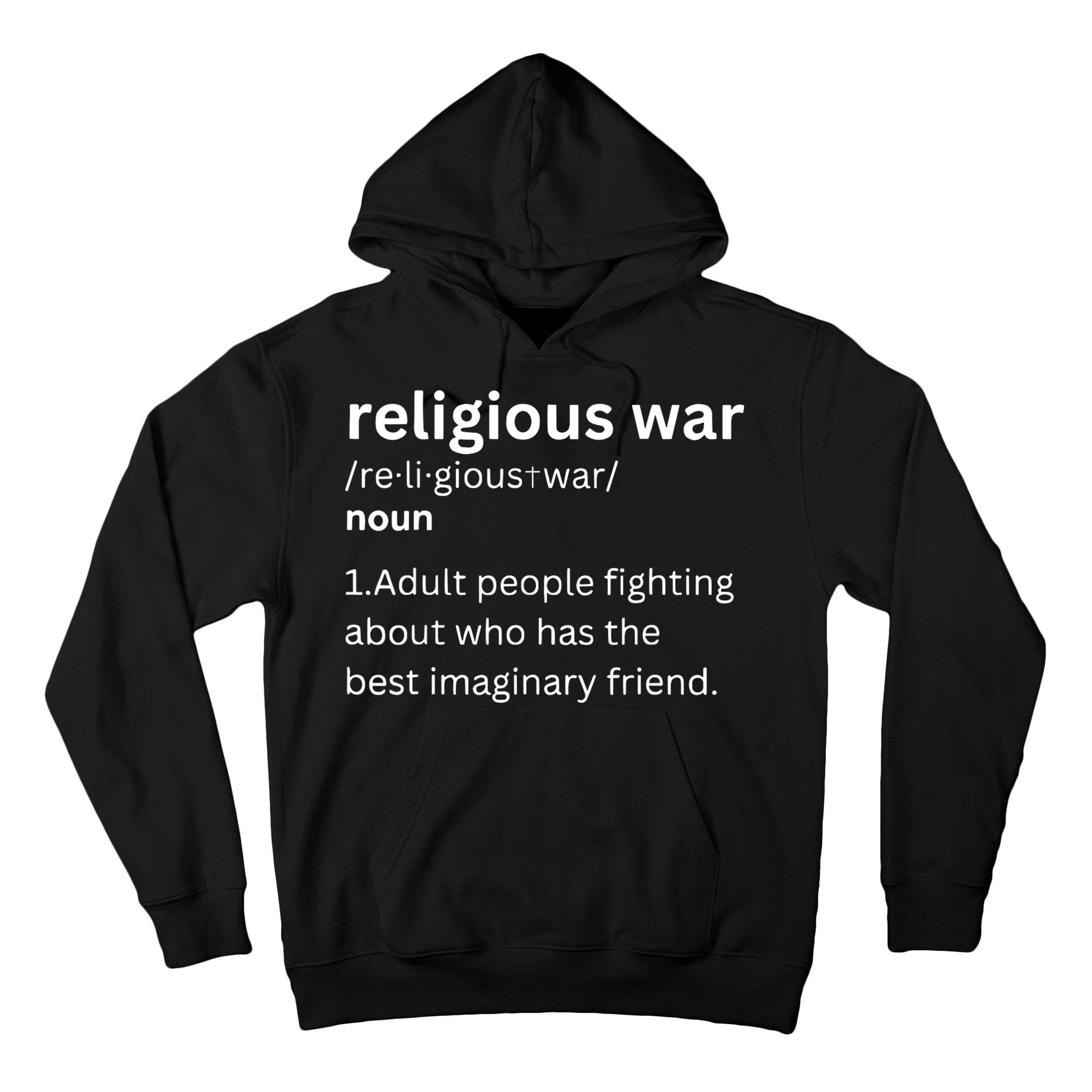Religious War Definition Aldult People Fighting Funny Jesus Tall Hoodie